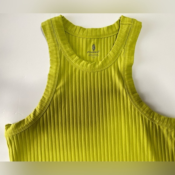 Free People Blissed Out Yoga Tank Top in Sparkling Citrus Green Size Large - Picture 7 of 9